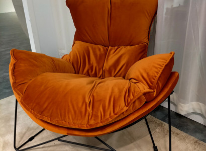 Luxury Chair Upholstery Cocktail Relax Lounge Club Chairs Furniture Design Armchair Orange